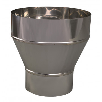 Verloopstuk enkelwandig 129 mm uitw. - 200 mm voor rookkanaal RVS-304