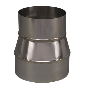 Verloopstuk enkelwandig 149 mm uitw. - 125 mm voor rookkanaal RVS-304