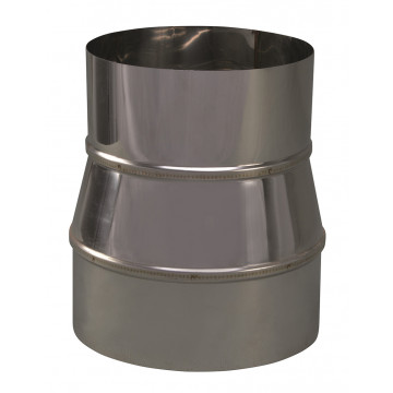 Verloopstuk enkelwandig 149 mm uitw. - 130 mm voor rookkanaal RVS-304