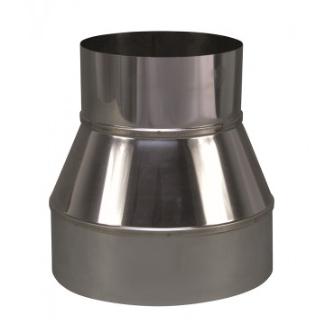 Verloopstuk enkelwandig 179 mm uitw. - 125 mm voor rookkanaal RVS-304