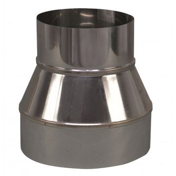 Verloopstuk enkelwandig 179 mm uitw. - 150 mm voor rookkanaal RVS-304