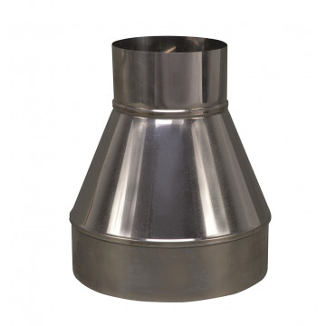 Verloopstuk enkelwandig 199 mm uitw. - 110 mm voor rookkanaal RVS-304
