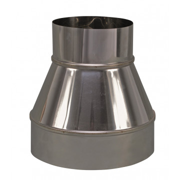 Verloopstuk enkelwandig 199 mm uitw. - 125 mm voor rookkanaal RVS-304