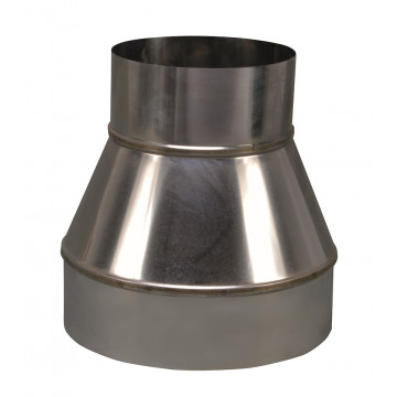 Verloopstuk enkelwandig 199 mm uitw. - 130 mm voor rookkanaal RVS-304