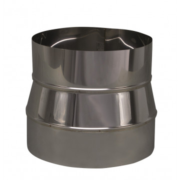 Verloopstuk enkelwandig 199 mm uitw. - 180 mm voor rookkanaal RVS-304
