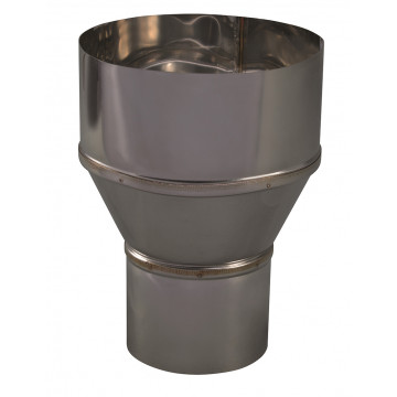 Verloopstuk enkelwandig 79 mm uitw. - 125 mm voor rookkanaal RVS-304