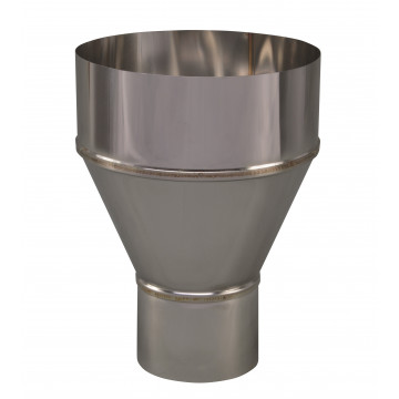 Verloopstuk enkelwandig 79 mm uitw. - 150 mm voor rookkanaal RVS-304