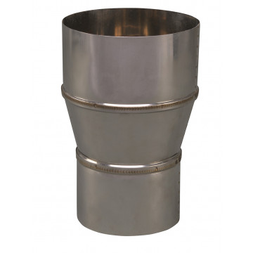 Verloopstuk enkelwandig 89 mm uitw. - 110 mm voor rookkanaal RVS-304