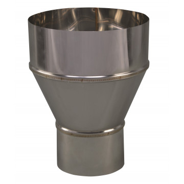 Verloopstuk enkelwandig 89 mm uitw. - 150 mm voor rookkanaal RVS-304
