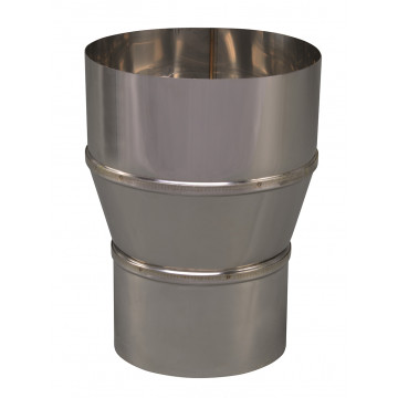 Verloopstuk enkelwandig 99 mm uitw. - 125 mm voor rookkanaal RVS-304