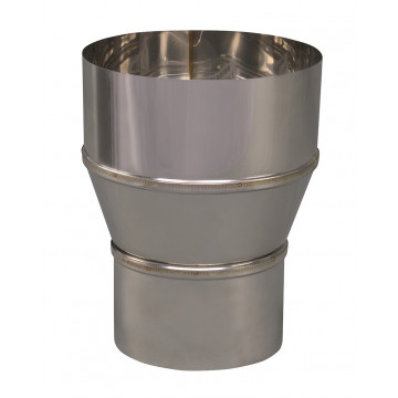 Verloopstuk enkelwandig 99 mm uitw. - 130 mm voor rookkanaal RVS-304