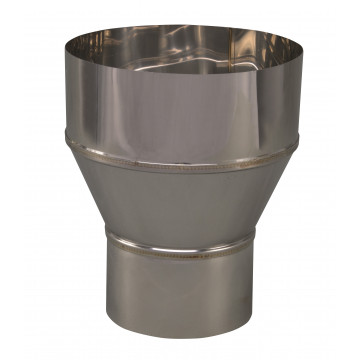 Verloopstuk enkelwandig 99 mm uitw. - 150 mm voor rookkanaal RVS-304