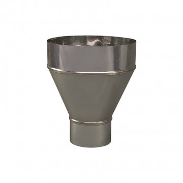 Verloopstuk enkelwandig 99 mm uitw. - 200 mm voor rookkanaal RVS-304