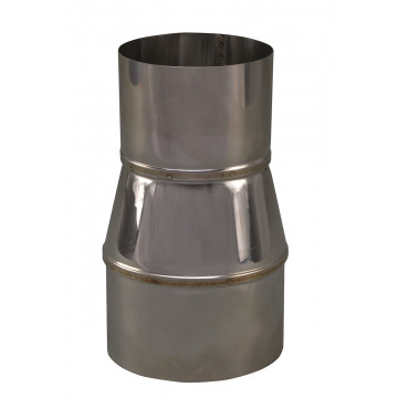 Verloopstuk enkelwandig 99 mm uitw. - 80 mm voor rookkanaal RVS-304