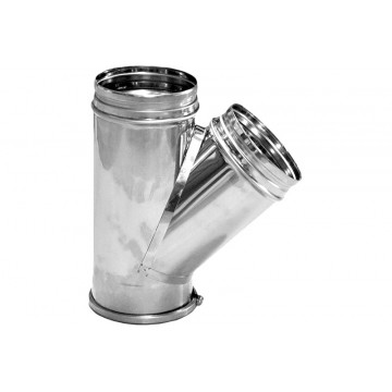 T-stuk Ø150 mm 135° voor rookkanaal enkelwandig RVS-316