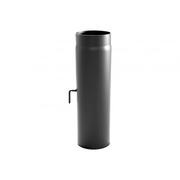 Pijp Ã˜150 mm 1000 mm + klep voor rookkanaal enkelwandig staal zwart
