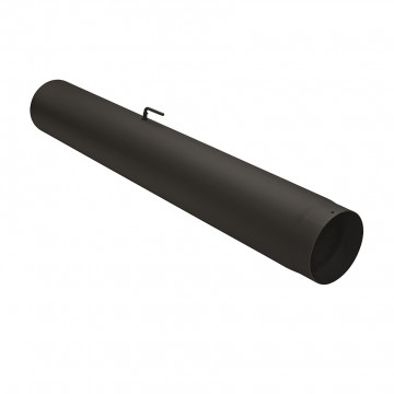 Pijp Ã˜180 mm 1000 mm + klep voor rookkanaal enkelwandig staal zwart