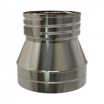 Koppelstuk Ø150 mm naar flex 150 mm voor rookkanaal dubbelwandig RVS-304