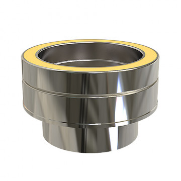 Aansluitstuk Ø80 mm vlak voor rookkanaal dubbelwandig RVS-304