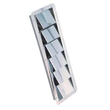 Lüftungsblech 206 x 113 mm 4 Schlitze Edelstahl-316 (A4)