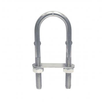 U-Bolzen mit Gegenplatte M10 x 130 mm Edelstahl-304 (A2)