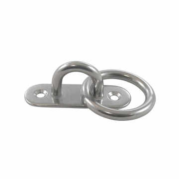 Mastplatte oval mit Ring 60 mm Ring 6 x 40 mm Edelstahl-304 (A2)