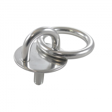 Augplatte rund mit Gewinde und Ring 50 mm M10 x 30 mm Ring 8 x 45 mm Edelstahl-304 (A2)