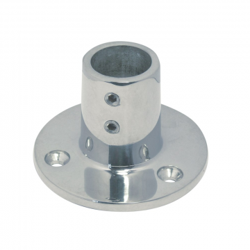 Relingfuß mit runder Grundplatte 90° 71,0 mm für Rohr 25 mm Edelstahl-316 (A4)