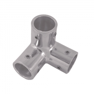 3-Wege Relingeckverbinder für Rohr 25 mm Edelstahl-316 (A4)