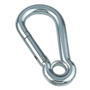 Karabinerhaken mit Kausche 8 x 80 mm Edelstahl-316 (A4)