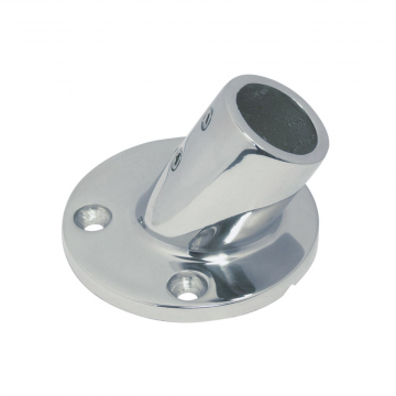 Relingfuß mit runder Grundplatte 60° 63,5 mm für Rohr 22 mm Edelstahl-316 (A4)