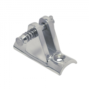 Verdeckbeschlag mit Klappnasenbolzen konkav 56 x 17 mm für Rohr max. 25 mm Edelstahl-316 (A4)