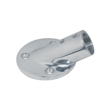 Relingfuß mit runder Grundplatte 30° für Rohr 22 mm Edelstahl-316 (A4)