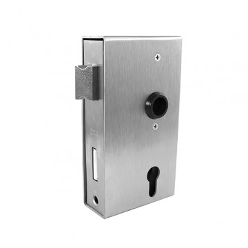 Vierteldrehverschluss Gehäusebreite 30 mm Dornmaß 60 mm mit Panikfunktion Edelstahl matt poliert