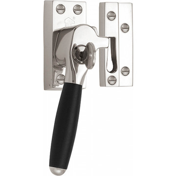 Raamboompje TIMELESS RBA-1932 massief tbv naar buitendraaiend raam incl. contraplaatje afsluitbaar LW glans nikkel/ebbenhout