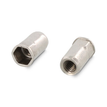 Einnietmuttern kl. Seko, Teilsechskantschaft offen Art. 1027 A4 M12X24 (250 Stück)