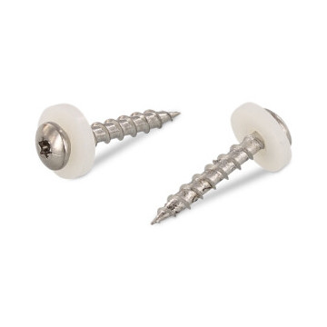 Fensterbankschrauben mit Polyamidscheibe natur Art. 9066 A2 C 3,9X16 TX15 Grobgewinde (200 Stück)