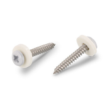 Fensterbankschrauben mit Polyamidscheibe weiß Art. 9066 A2 C 3,9X32 Z - RAL 9003 (1000 Stück)