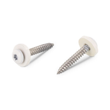 Fensterbankschrauben mit Polyamidscheibe weiß Art. 9066 A2 C 3,9X32 TX15 - RAL 9003 (200 Stück)