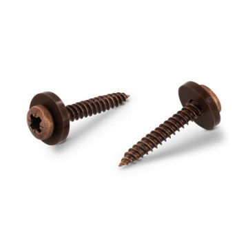 Fensterbankschrauben mit Polyamidscheibe braun Art. 9066 A2 C 3,9X22 Z - Braun (1000 Stück)