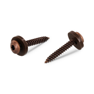 Fensterbankschrauben mit Polyamidscheibe braun Art. 9066 A2 C 3,9X19 TX15 - Braun (200 Stück)