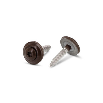 Spenglerschrauben 2tlg. mit DS 15 mm Sepiabraun Art. 9087 A2 4,5X25 TX20 - RAL 8014 (200 Stück)