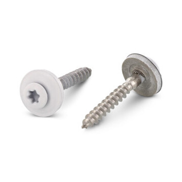 Spenglerschrauben 2tlg. mit DS 15 mm Reinweiß Art. 9087 A2 4,5X20 TX20 - RAL 9010 (200 Stück)