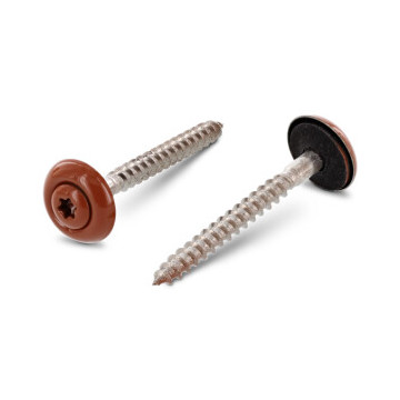 Spenglerschrauben 3tlg. mit DS 15 mm Kupferbraun Art. 9087 A2 4,5X80 TX20 - RAL 8004 (200 Stück)