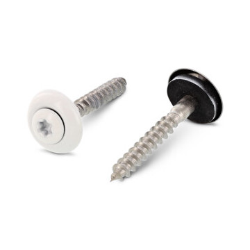 Spenglerschrauben 3tlg. mit DS 15 mm Reinweiß Art. 9087 A2 4,5X60 TX20 - RAL 9010 (200 Stück)
