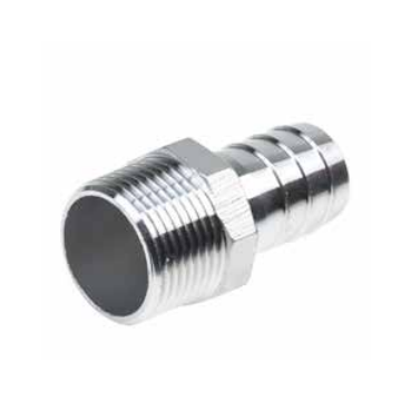 Schlauchtülle mit BSP-Gewinde, 1/2 Zoll x 12,7 mm Edelstahl-316 (A4)