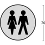 Intersteel Piktogramm Damen- und Herrentoilette selbstklebend rund Edelstahl gebürstet