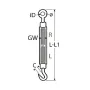 Spannschloss M8 Haken-Haken Edelstahl-316 (A4)