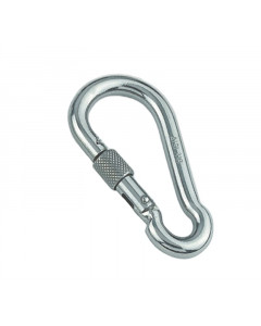 Karabinerhaken mit Sicherheitsmutter 5 x 50 mm Edelstahl-316 (A4)
