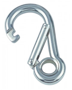 Karabinerhaken mit Spezialverschluss und Kausche 8 x 80 mm Edelstahl-316 (A4)